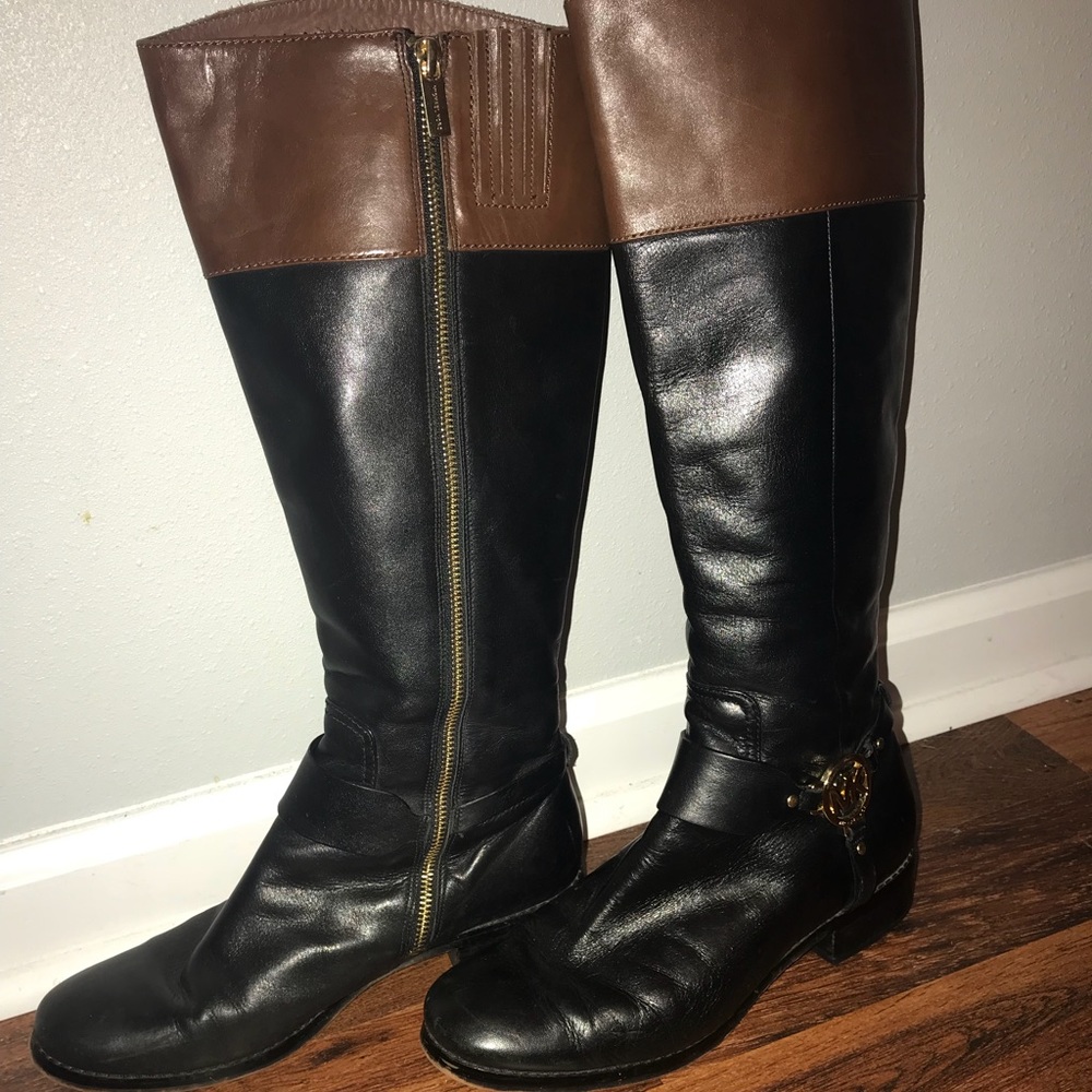 MK leather calf high boots